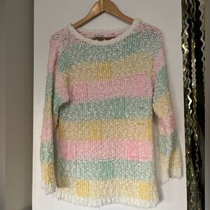 Vintage pastel knit sweater Retro
